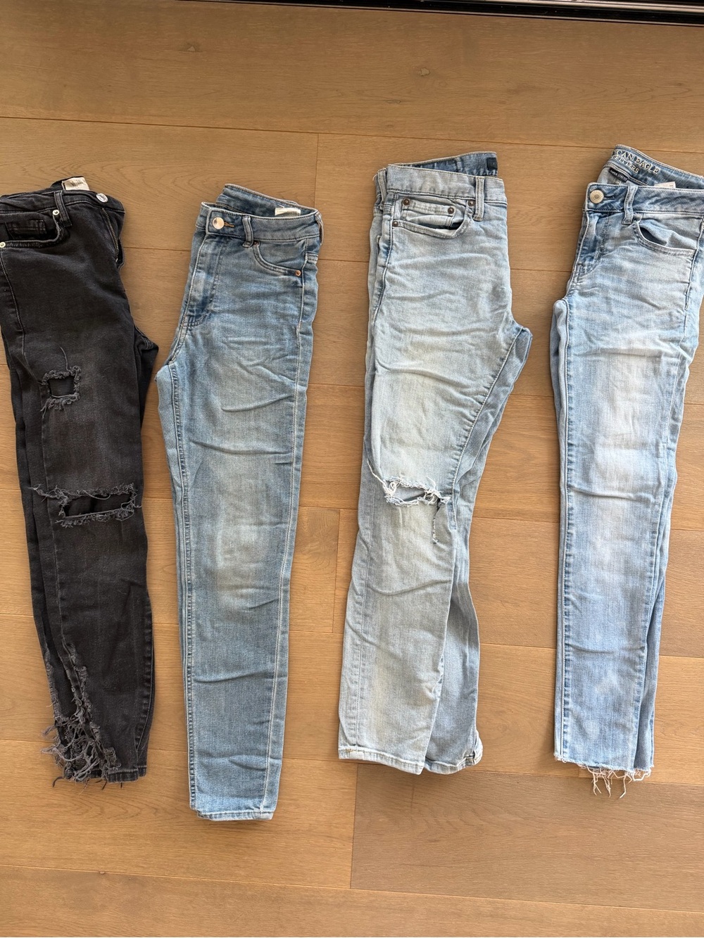 LOT of 4 pair Women’s Light Blue Ripped Jeans
